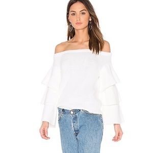 ✅ Endless Rose Tiered Sleeve Sweater Off-White Small NWT